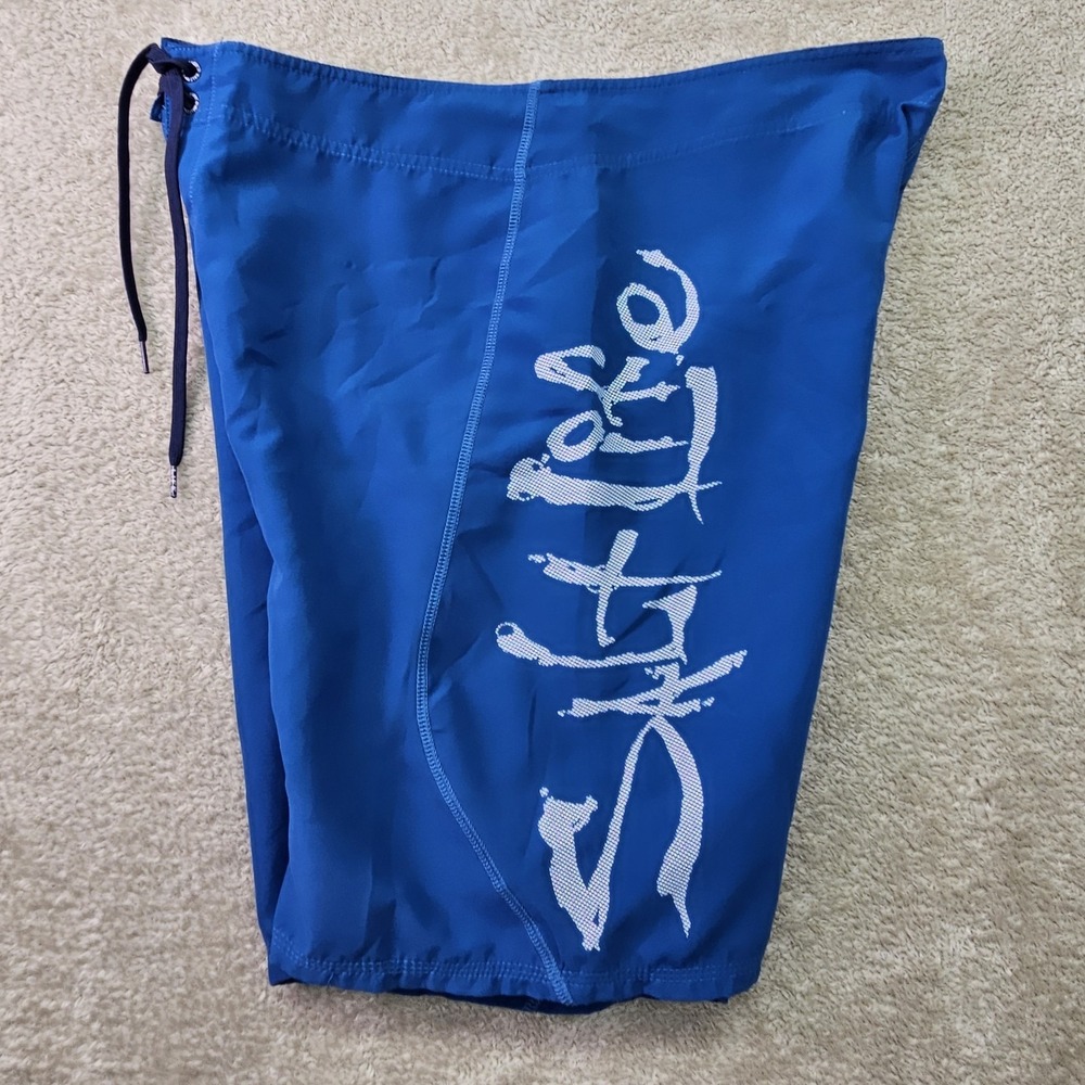 Salt Life Board Shorts Mens 38 Blue SLX-QD Skull Quick Dry Pockets Swim Trunks